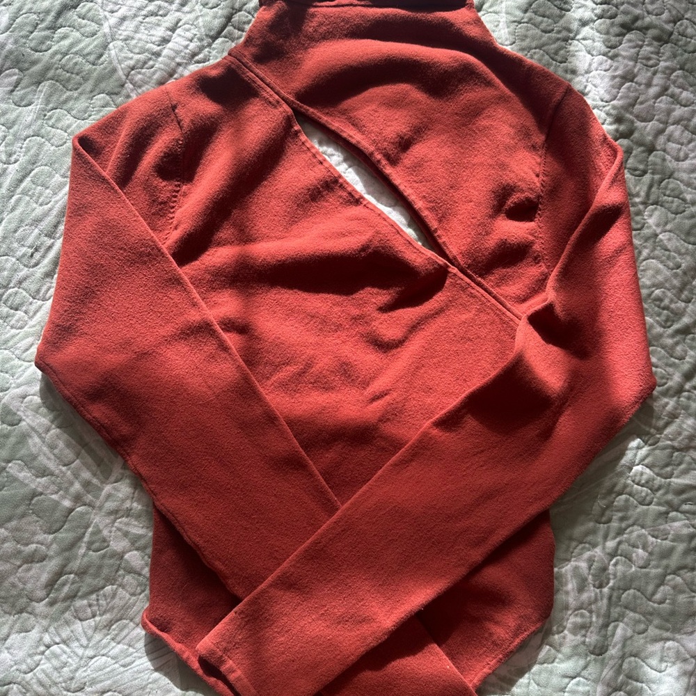Good American Terracotta Long Sleeve Top